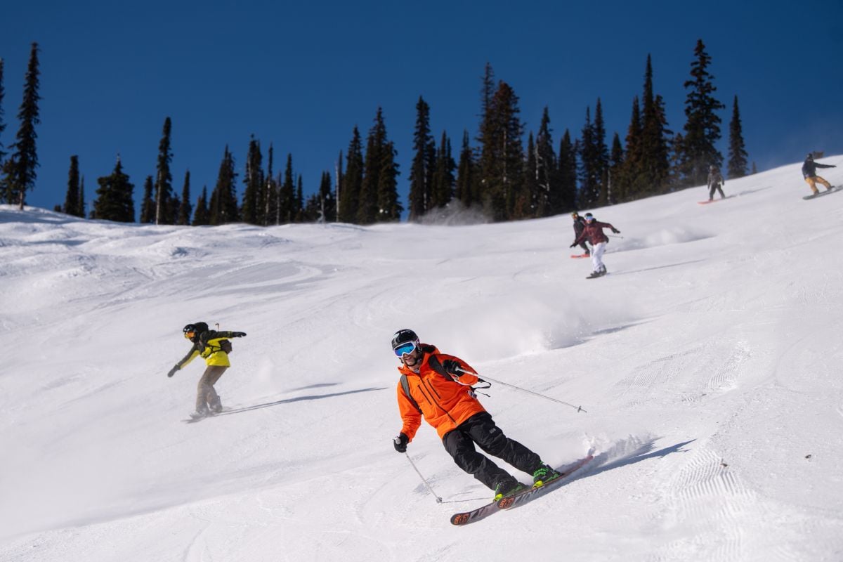 Mountain skiing terrain at Fernie Alpine Resort in the Canadian Rockies.