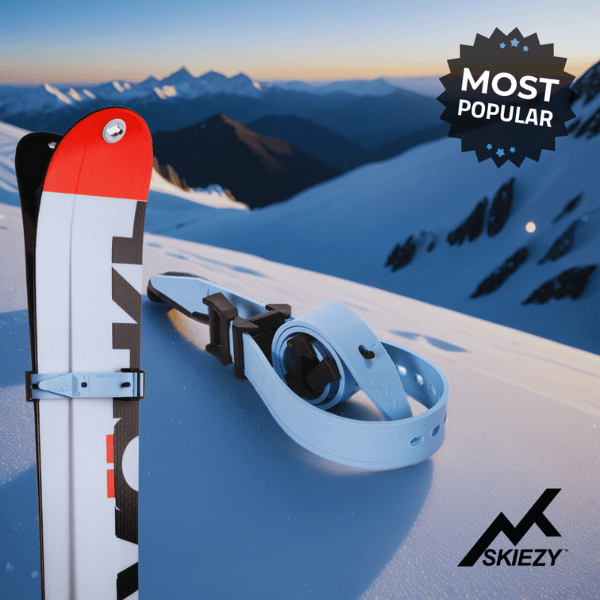 3-pack of Skiezy Performance Ski Straps for secure ski transport our Most Popular Skiezy Ski Strap Bundle
